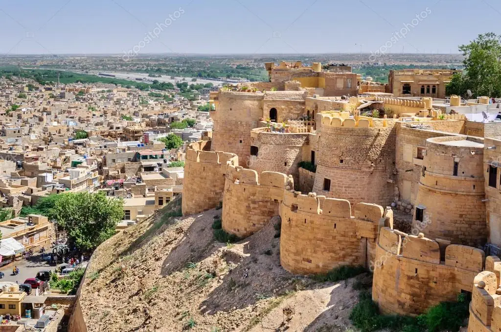 depositphotos 80918810 stock photo birds eye view of jaisalmer