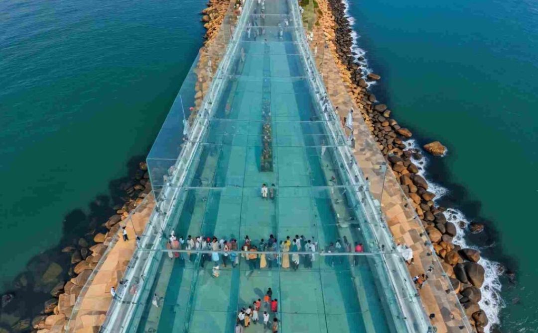 Compressed Glass Bridge at Kannyakumari